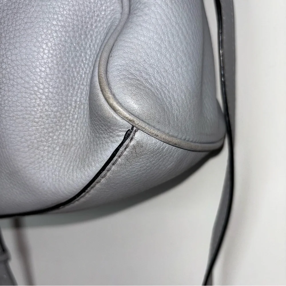 KATE SPADE Grey Pebble Leather Hobo Shoulder Bag Crossbody